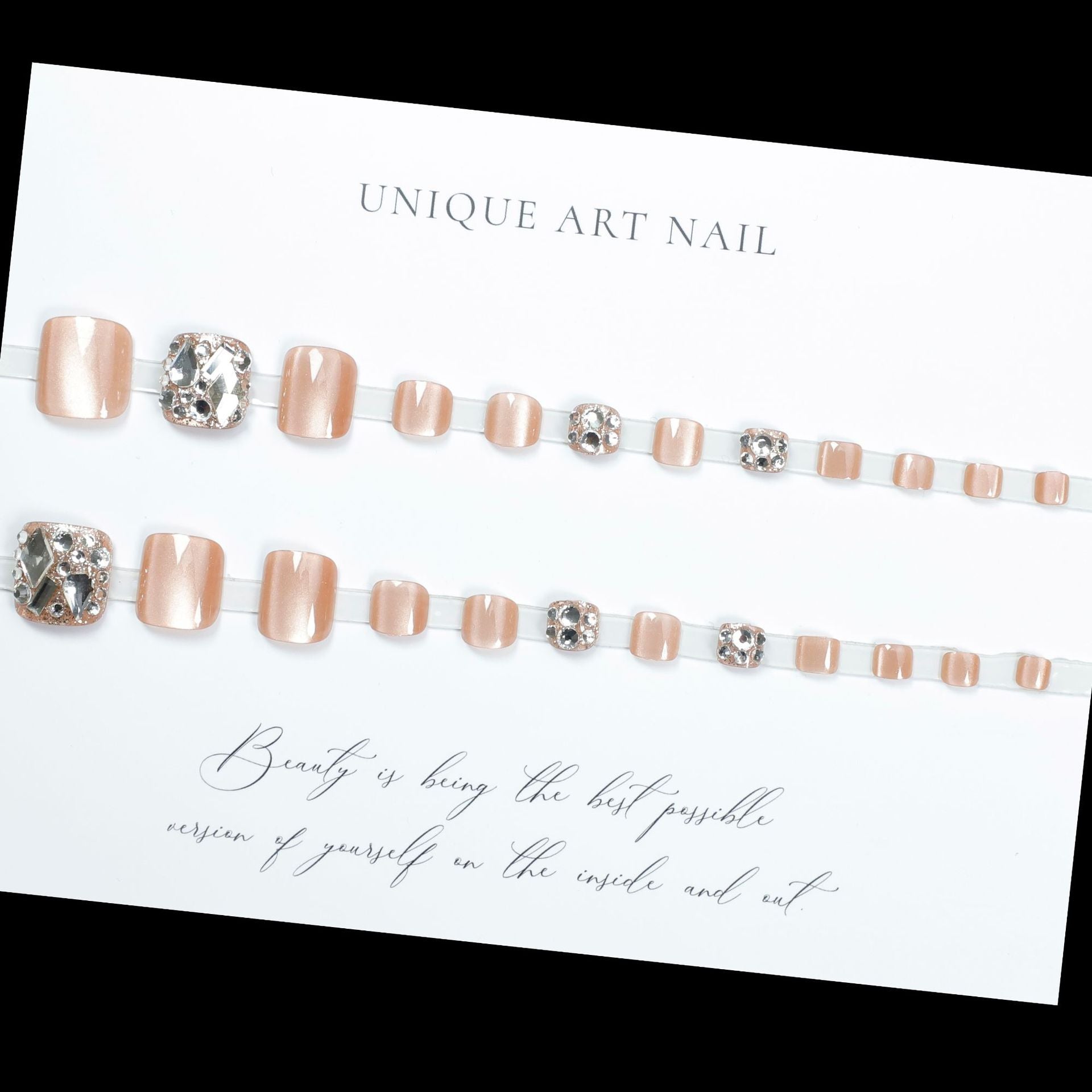 No.98 Flashing Brown Cat's eye Toenail 24pcs/Set