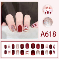 No.CM32 Christmas Deer Flash Fingernails Patch 24pcs/Set