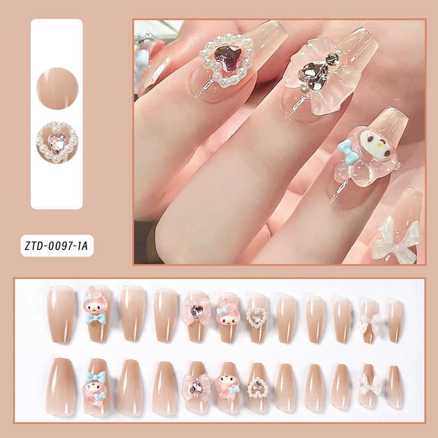 No.VN1 Love Bow Valentine's Fingernails Patch 24pcs/Set