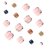 No.686 Golden Diamonds Toenails Patch 24pcs/Set