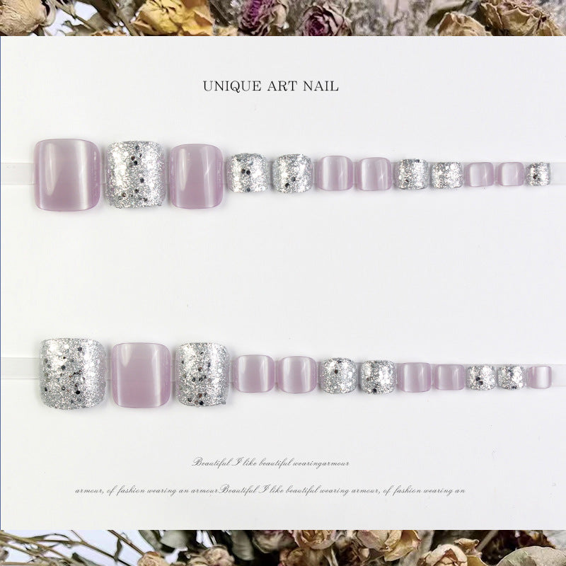 No.605 Light Purple Toenails Patch 24pcs/Set