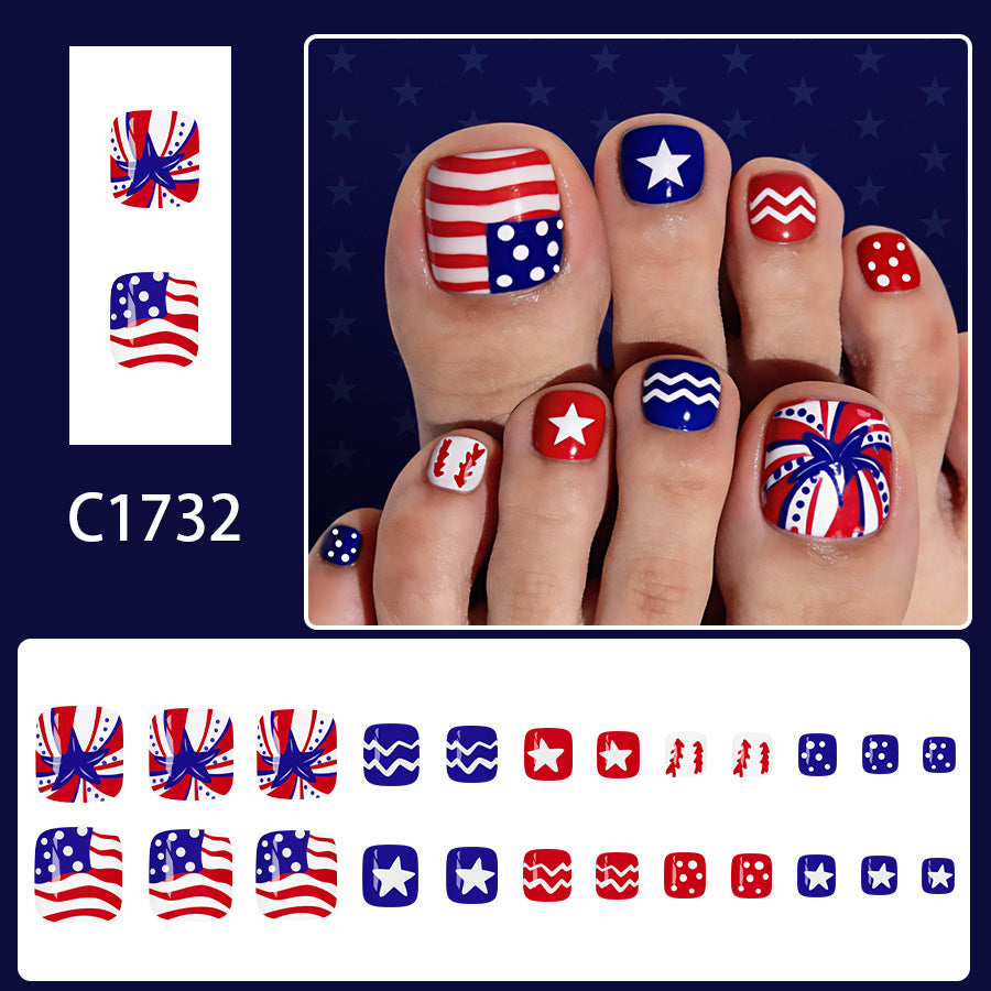 No.JNU11 Five-pointed Star Toenails Patch 24pcs/Set