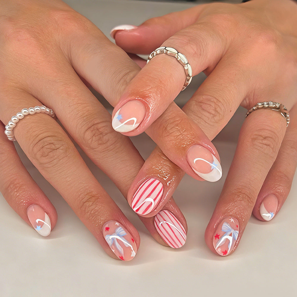 No.F760 Cute Bow Fingernails Patch 24pcs/Set