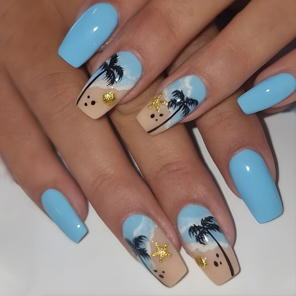 No.BH1 Coconut Beach Fingernails Patch 24pcs/Set