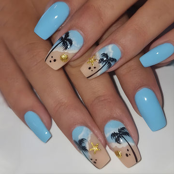No.BH1 Coconut Beach Fingernails Patch 24pcs/Set