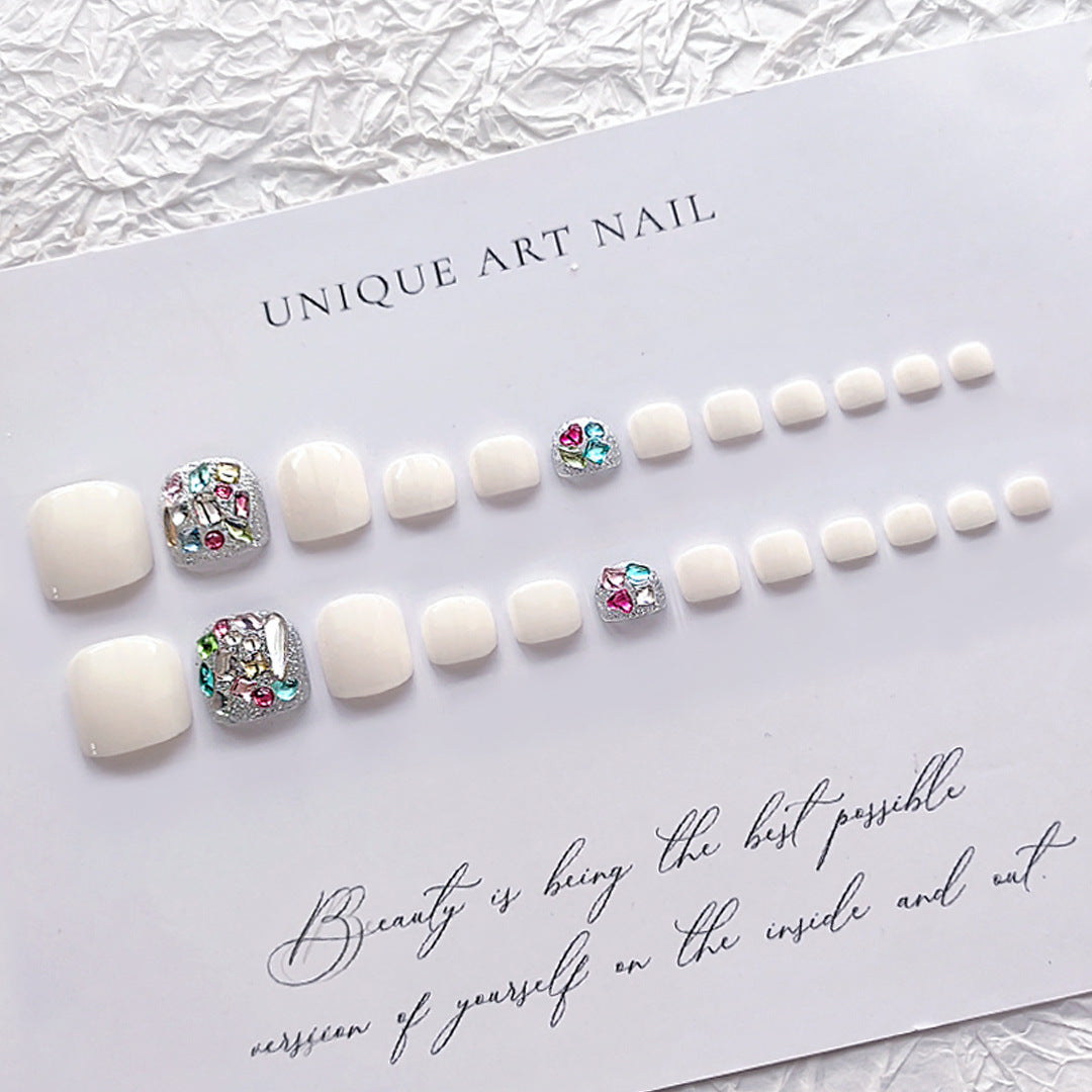 No.549 Colorful Diamonds Toenails Patch 24pcs/Set