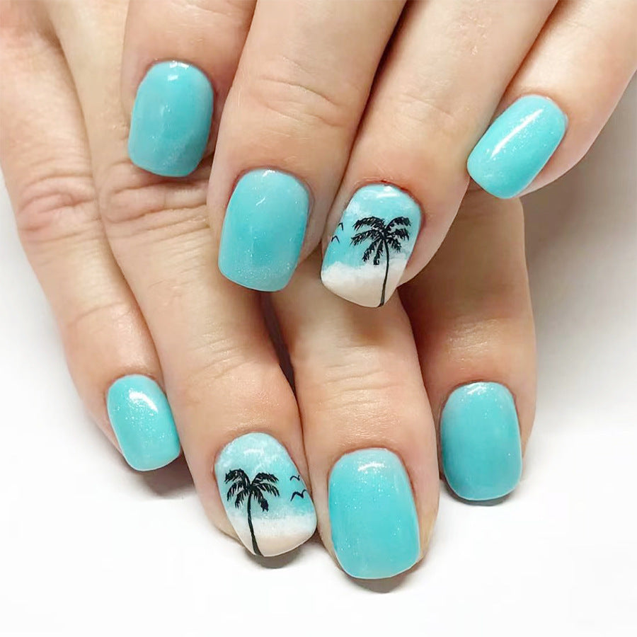 No.BH11 Blue Wave Fingernails Patch 24pcs/Set