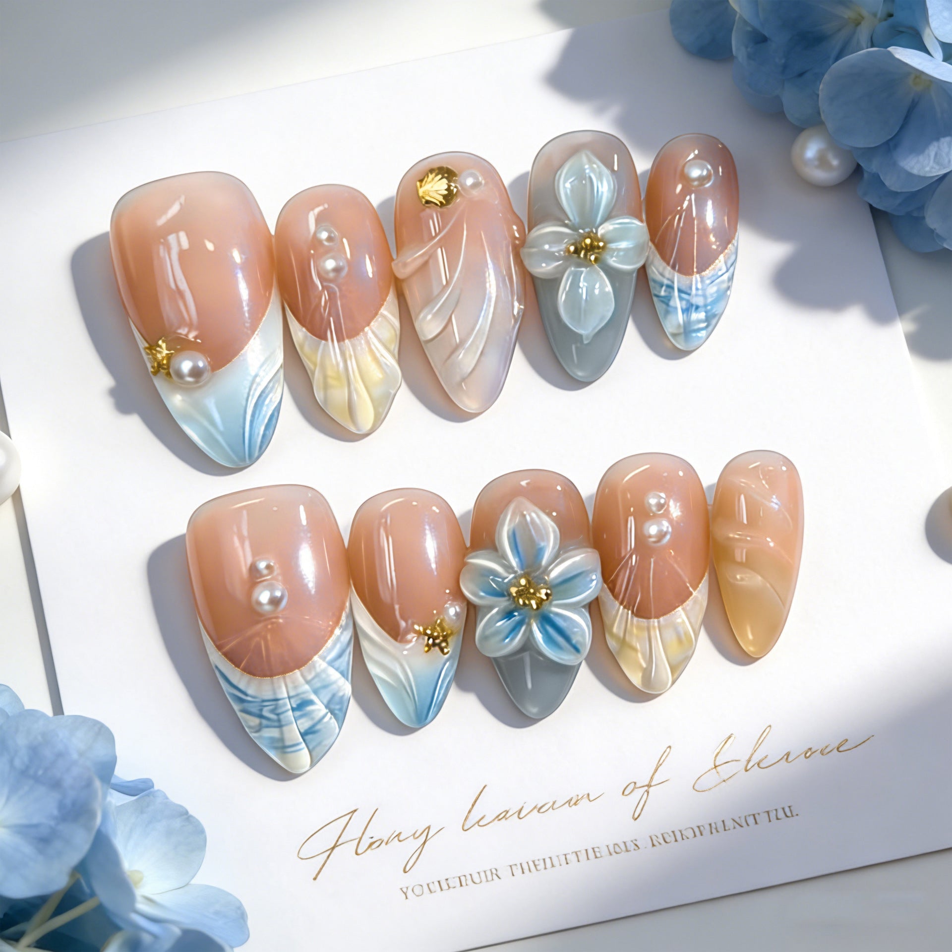 No.BH28 Cute Flowers Fingernails Patch 30pcs/Set