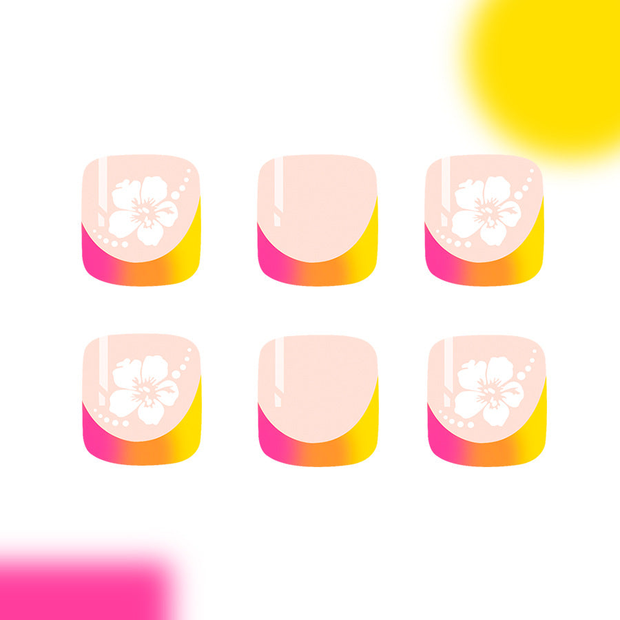 No.632 Colorful Flowers Toenails Patch 24pcs/Set