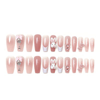 No.ET25 Pink Rabbit Fingernails Patch 24pcs/Set