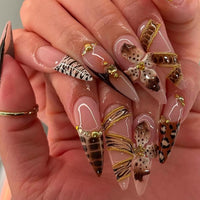 No.F530 Leopard Print Fingernails Patch 24pcs/Set