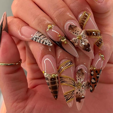 No.F530 Leopard Print Fingernails Patch 24pcs/Set