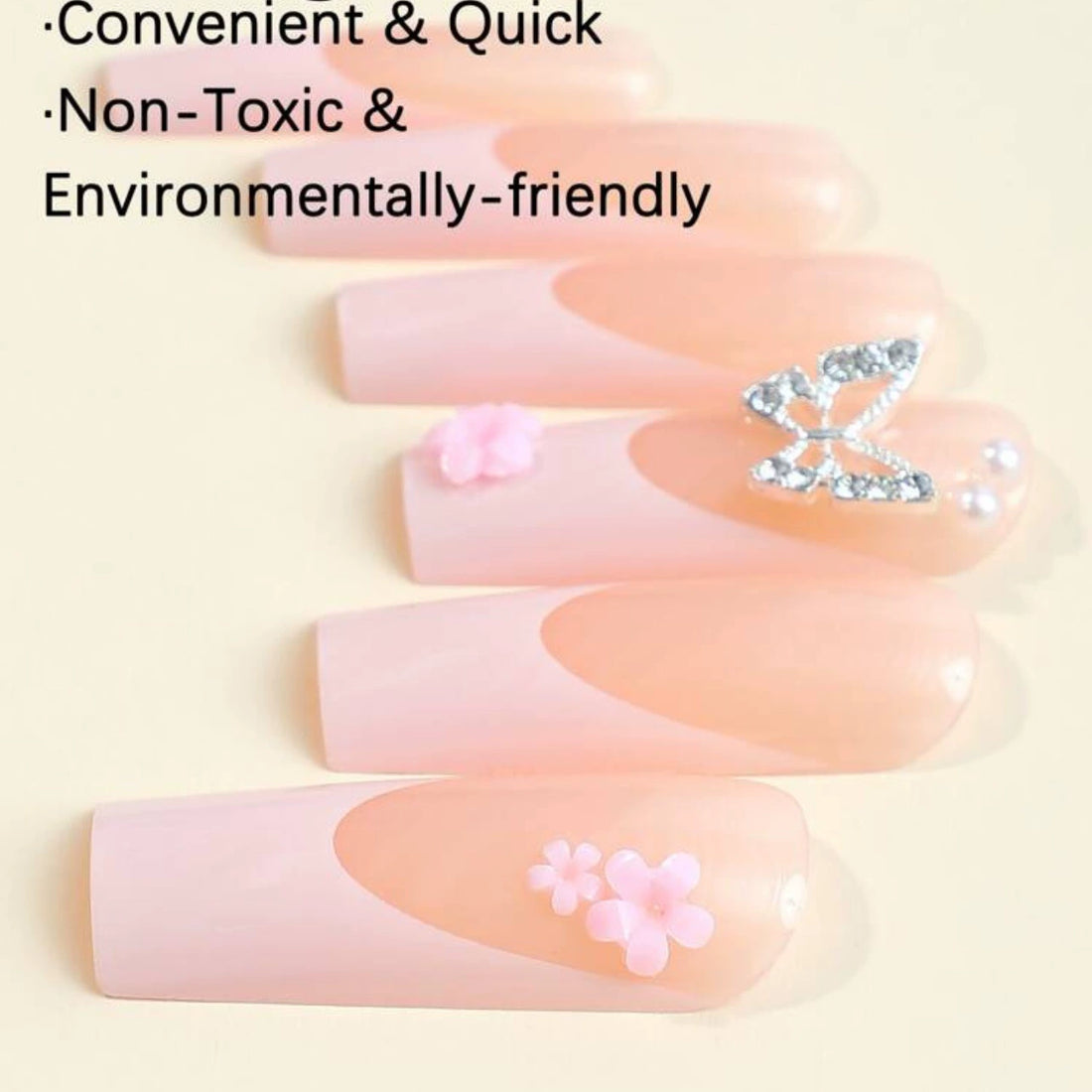 No.F266 Butterfly Flower Fingernails Patch 24pcs/Set