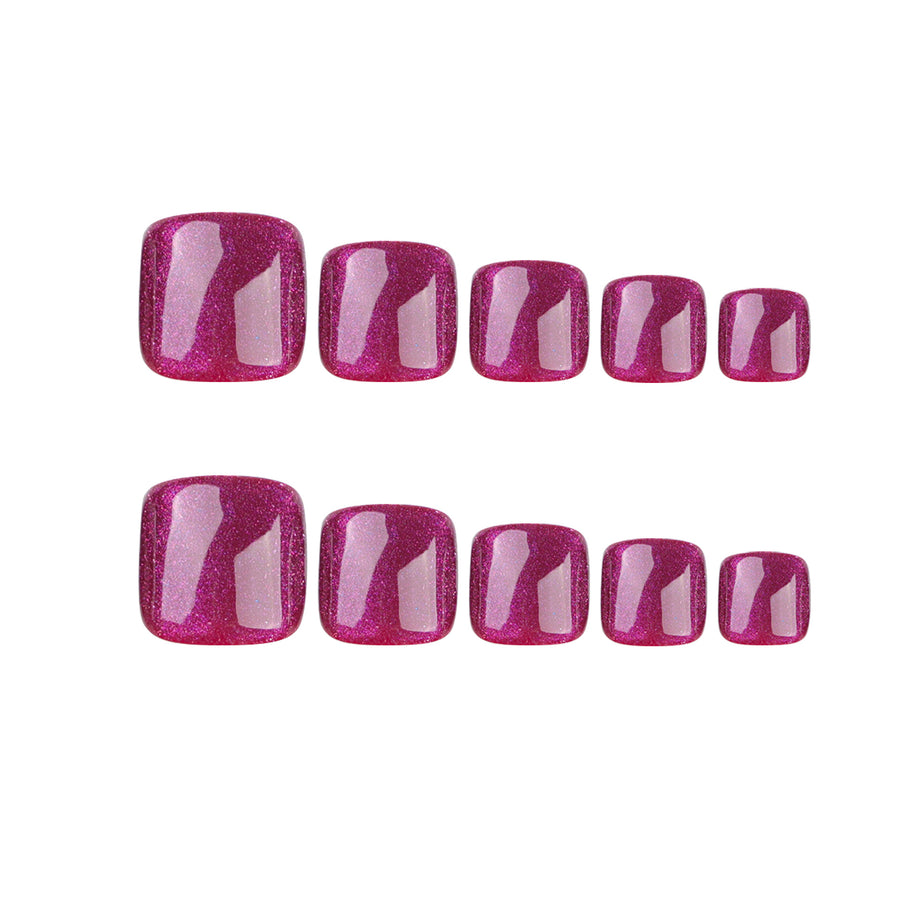 No.231 Purple Cat Eye Toenails Patch 24pcs/Set