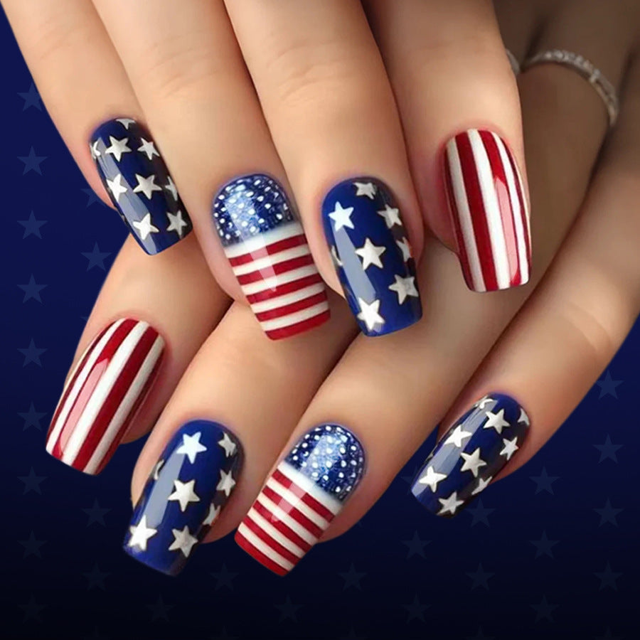 No.JNU21 Striped Fingernails Patch 24pcs/Set
