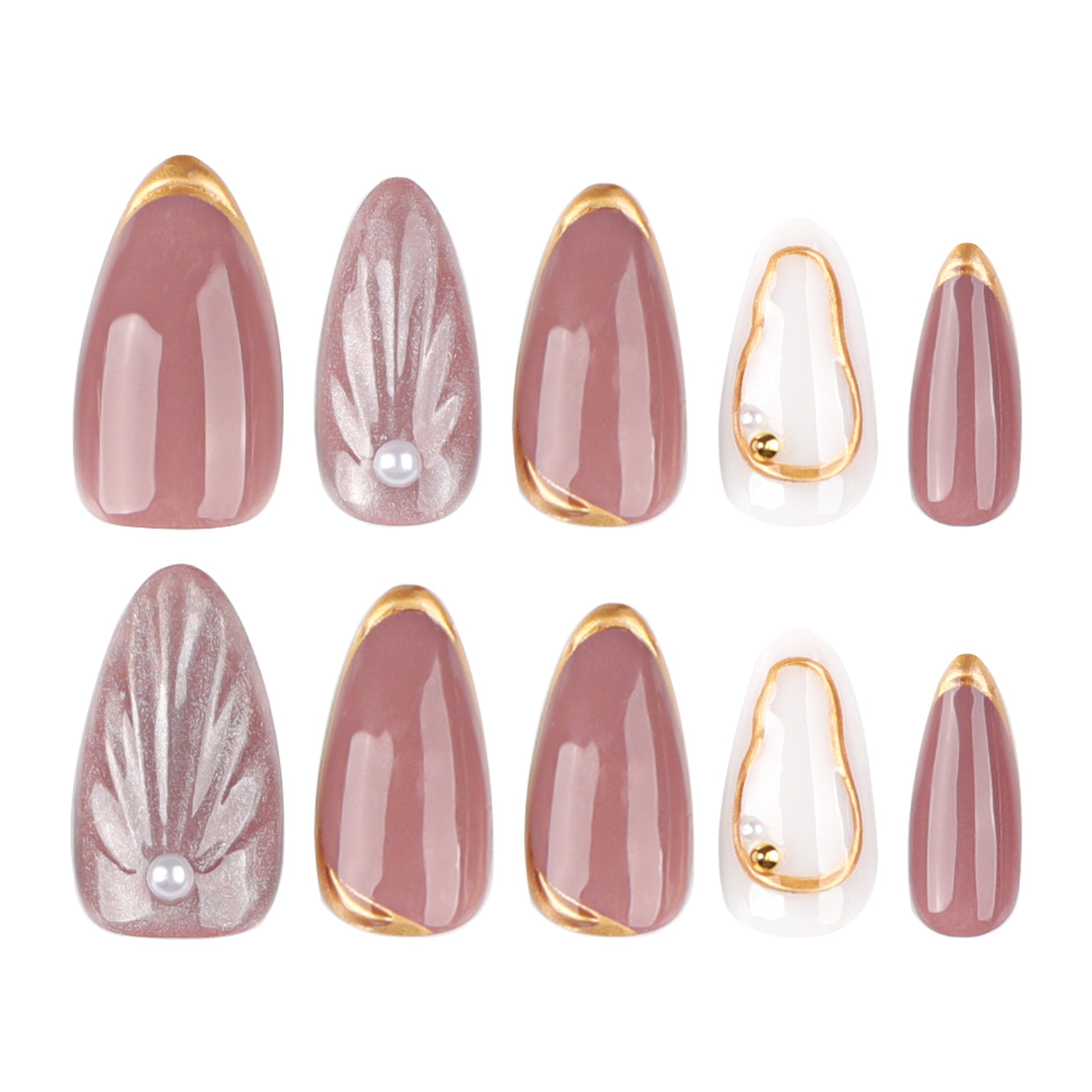 No.F519 3D Cat's Eye Shell  Fingernails Patch 24pcs/Set