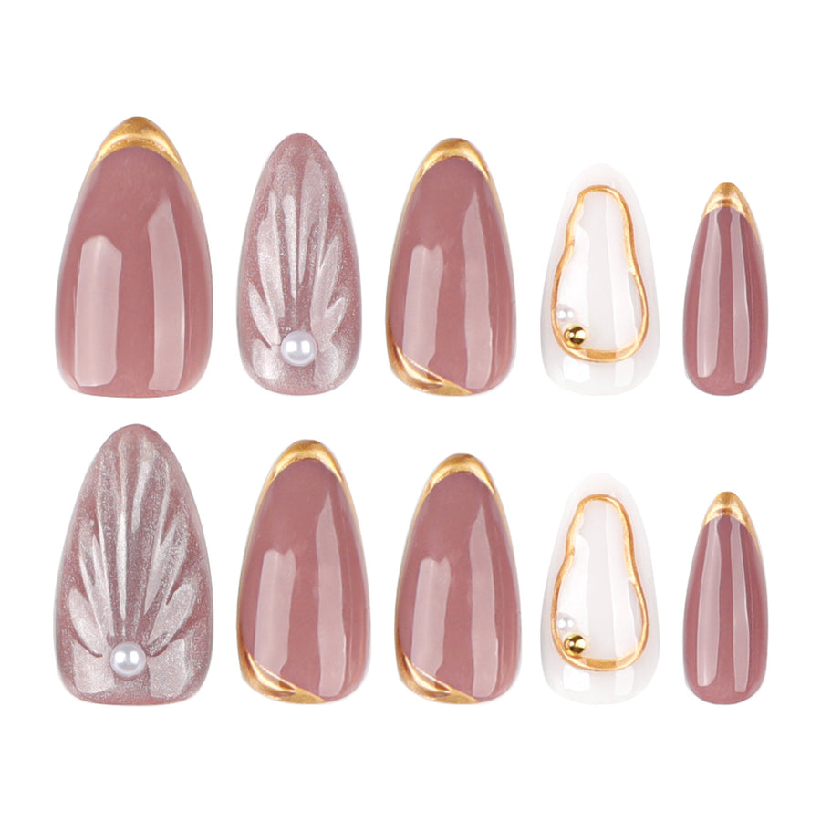 No.F519 3D Cat's Eye Shell  Fingernails Patch 24pcs/Set