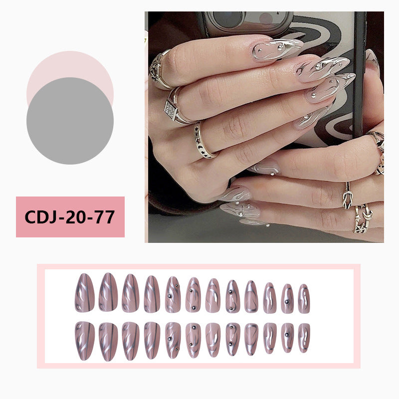 No.F688 Silver Flame Fingernails Patch 24pcs/Set