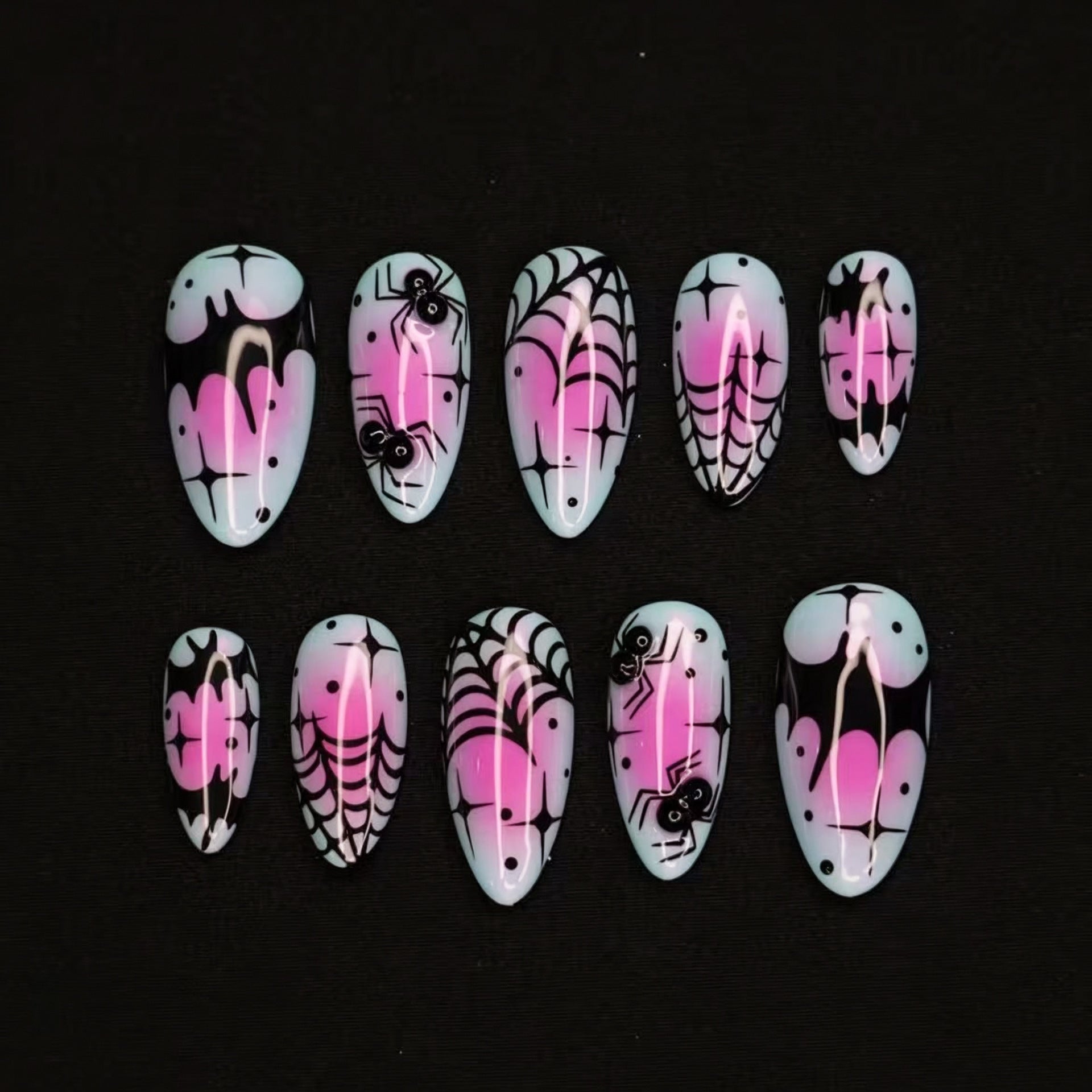 No.AW195 Halloween Aurora Fingernails Patch 24pcs/Set