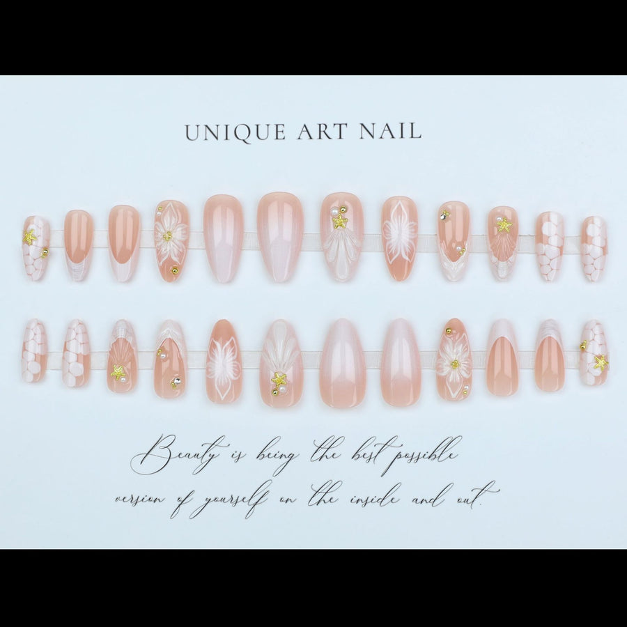 No.F481 Flower Fingernails Patch 24pcs/Set