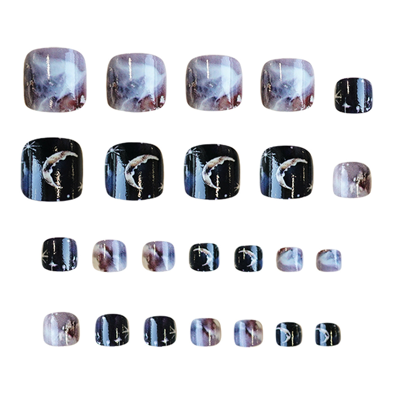 No.667 Stars&Moon Toenails Patch 24pcs/Set