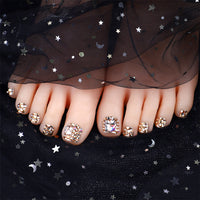 No.126 Fully Rhinestone Gold-plated Toenails 24pcs/Set