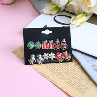 No.JR12 6 pairs/set Christmas Earrings Set