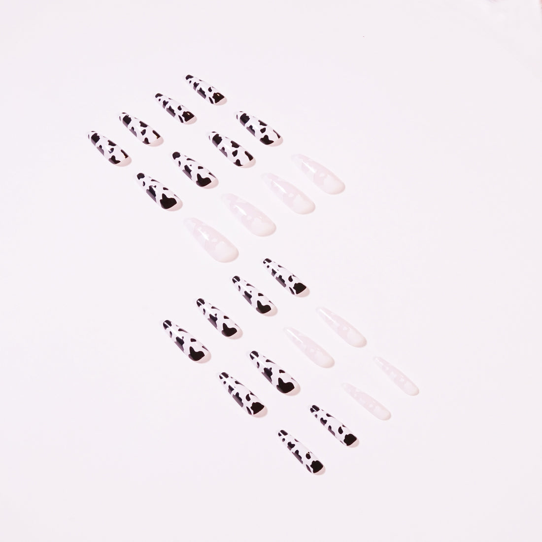 No.F199 Black&White Fingernails Patch 24pcs/Set