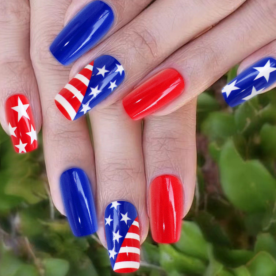 No.JNU33 Five-pointed Star Fingernails Patch 24pcs/Set