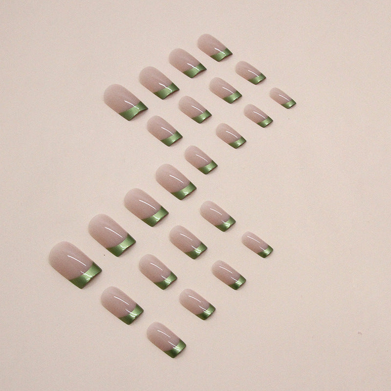 No.F384 Bright Green Fingernails Patch 24pcs/Set