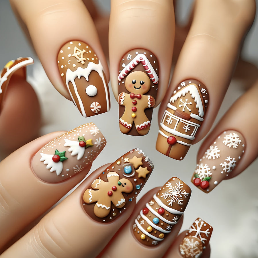 No.CM91 Christmas Candy Fingernails Patch 24pcs/Set