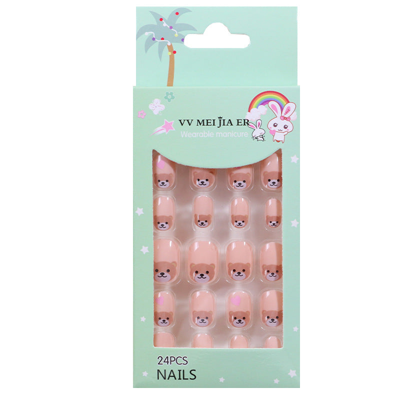 No.KD9 Cute Mini Kids Press on Fingernails 24pcs/Set