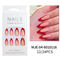 No.F110 Red Fingernails Patch 24pcs/Set