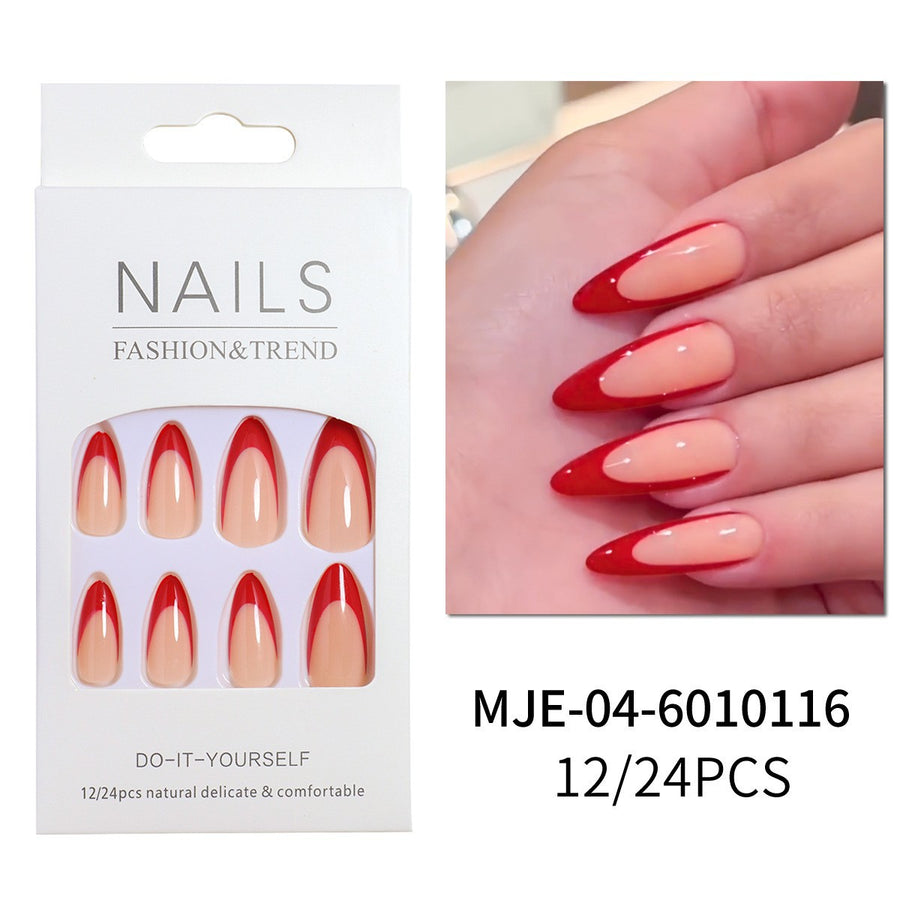 No.F110 Red Fingernails Patch 24pcs/Set