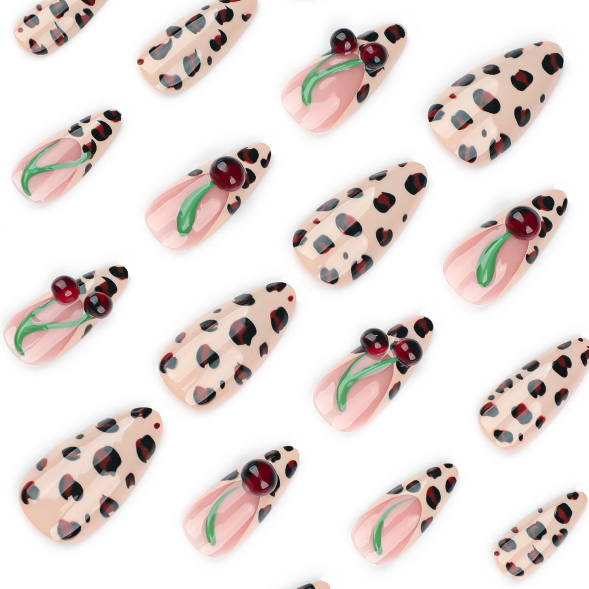 No.F383 Leopard Fingernails Patch 24pcs/Set