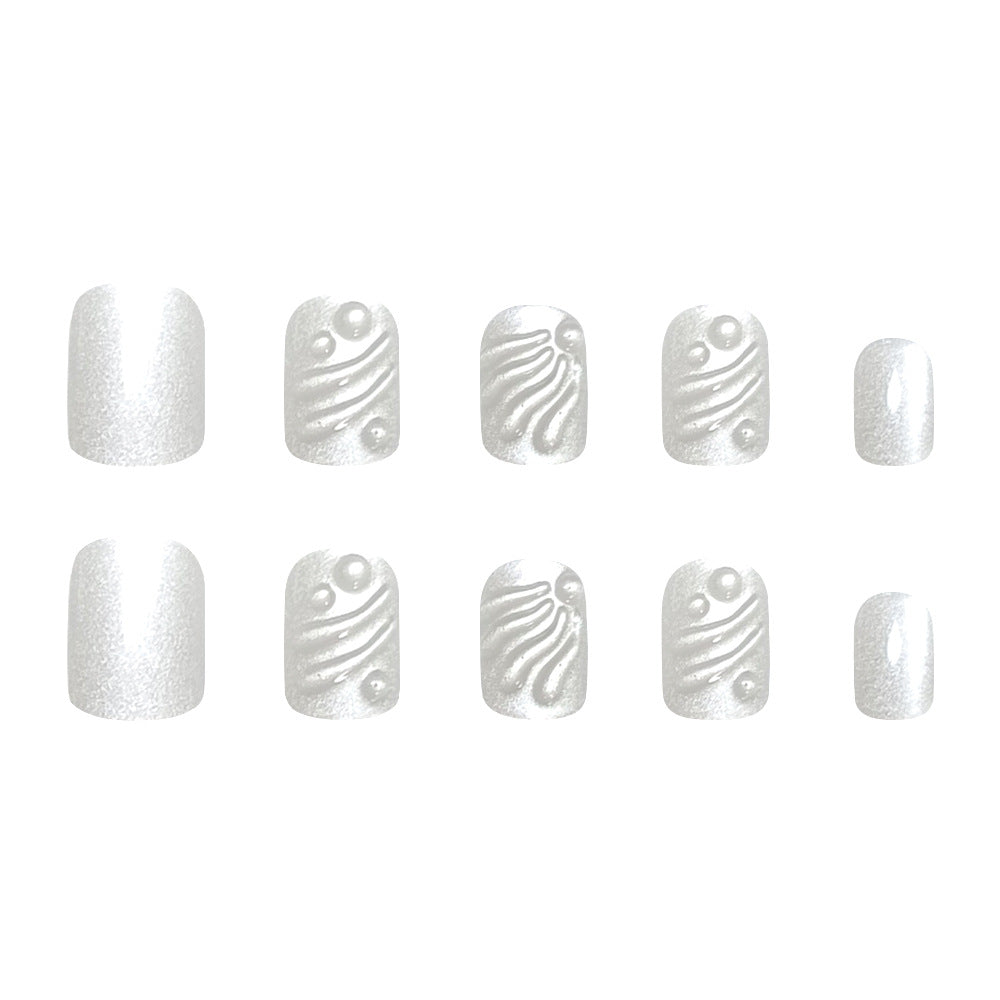 No.F715 White Cat's Eye Fingernails Patch 24pcs/Set