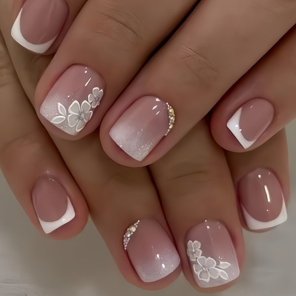 No.F748 Pink Fingernails Patch 24pcs/Set