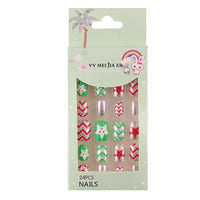 No.KD10 Christmas Mini Kids Press on Fingernails 24pcs/Set