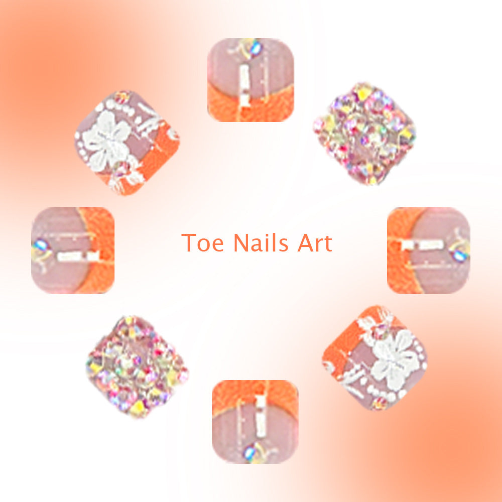 No.615 Orange Toenails Patch 24pcs/Set