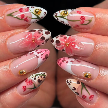 No.F531 3D Flowers Fingernails Patch 24pcs/Set