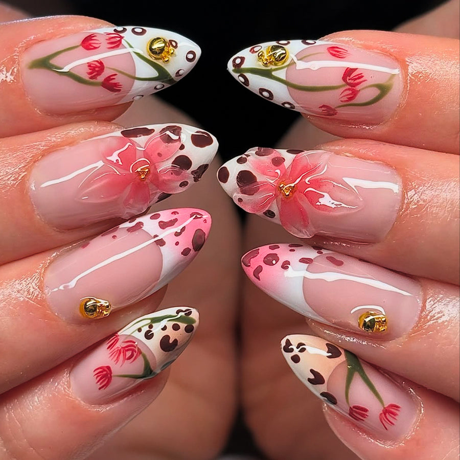 No.F531 3D Flowers Fingernails Patch 24pcs/Set
