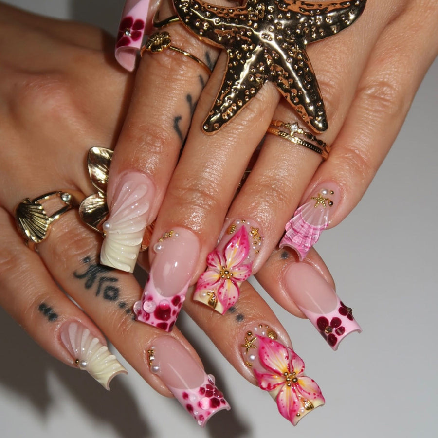 No.F492 Sweet Flower Fingernails Patch 24pcs/Set