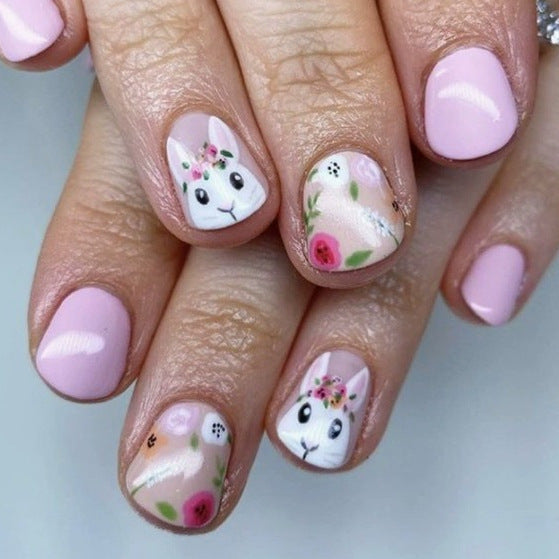 No.ET9 Sweet Bunny Fingernails Patch 24pcs/Set