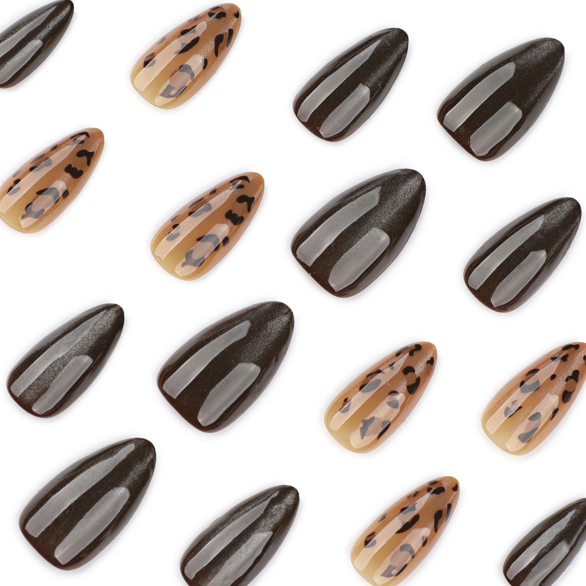 No.F811 Leopard Cat's Eye Fingernails Patch 24pcs/Set