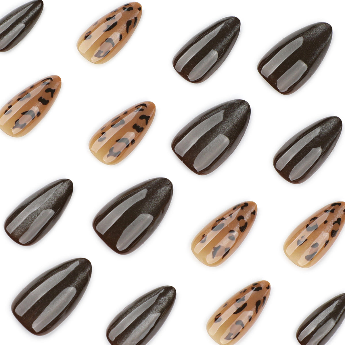 No.F811 Leopard Cat's Eye Fingernails Patch 24pcs/Set