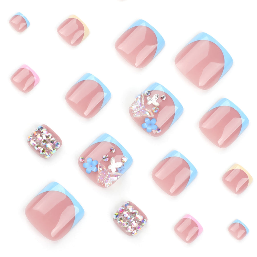 No.346 Butterfly Glitter Toenails Patch 24pcs/Set