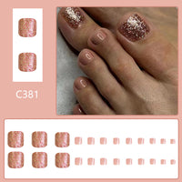 No.354 Gold Glitter Toenails Patch 24pcs/Set