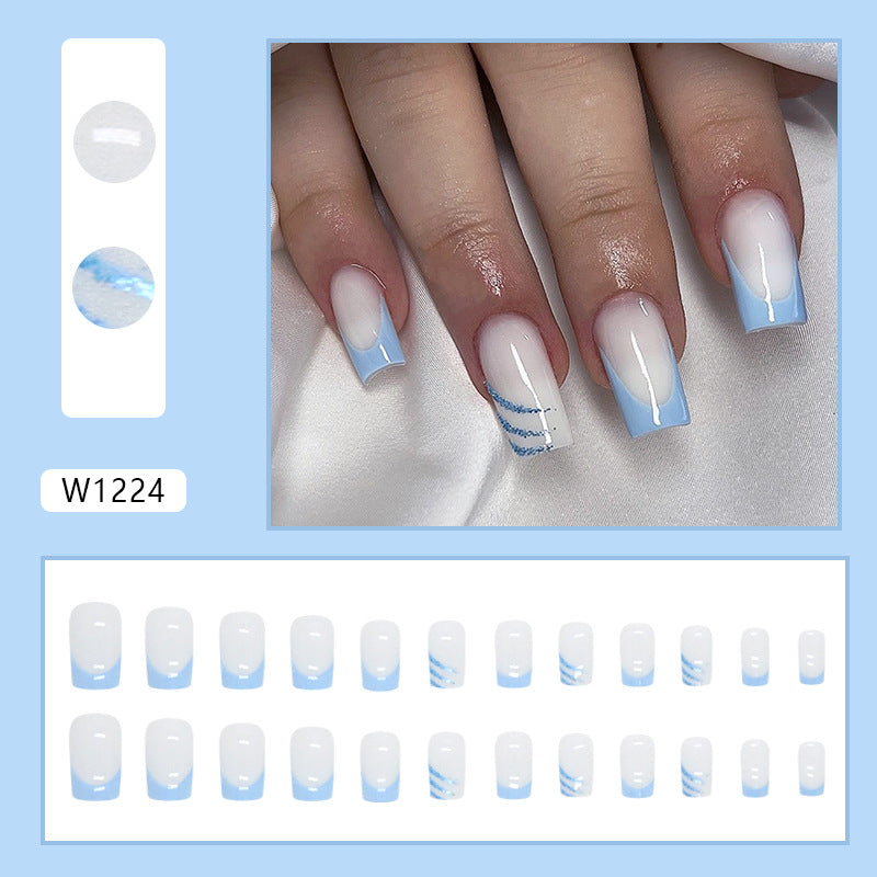 No.F224 Blue Cute Fingernails Patch 24pcs/Set