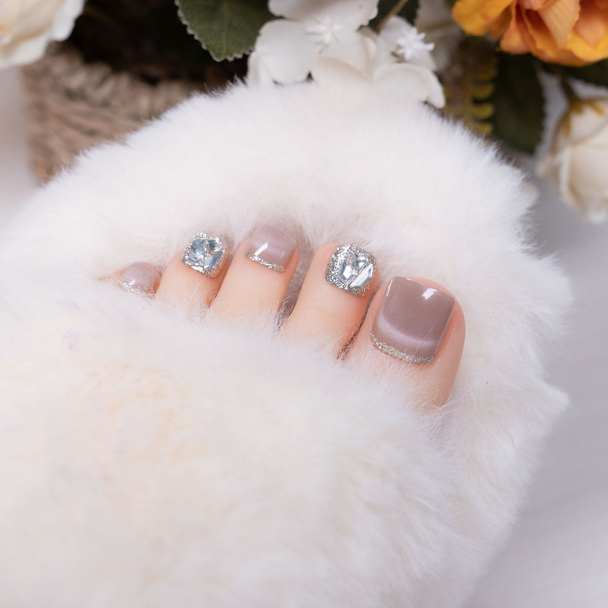 No.799 Pink Cat's Eye Toenails Patch 24pcs/Set