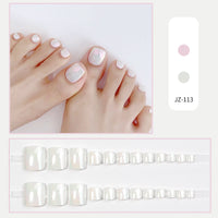 Cute White Patch Toenail 24pcs/Set